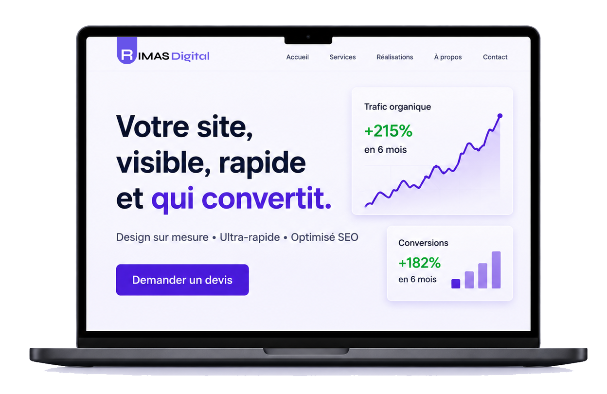 Création de site web au Maroc par RIMAS Digital — site visible, rapide et optimisé pour Google