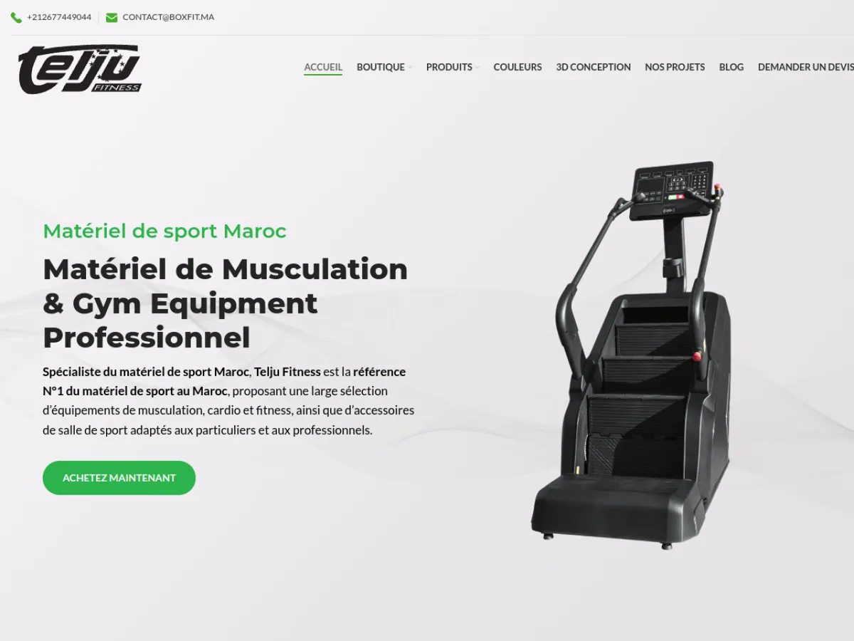 Site TELJU Fitness conçu par Rimas Digital